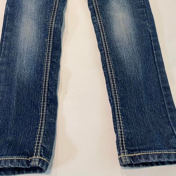 GIRL'S JEANS SIZE 4 RED RIVET with Bling ~Zipper great condition Adorable - Picture 5 of 5